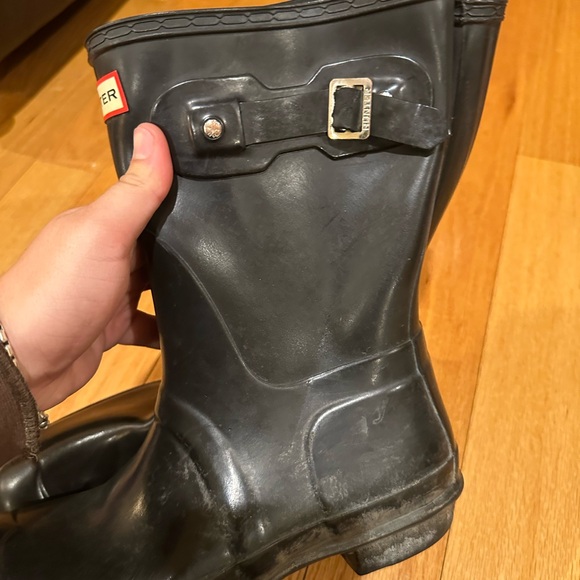 Hunter Original short boots Black Gloss Rainboits 8M/9F size